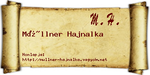 Müllner Hajnalka névjegykártya